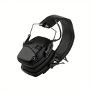 Black electronic earmuffs lying right