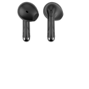 Front of left earphone, back of right earphone